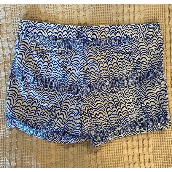 Stylus Womens Shorts Plus Size 16 Curvy Blue & White Patterned Casual Pockets - Picture 9 of 9